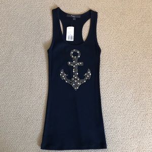 NWT nautical navy tank top with anchor detail